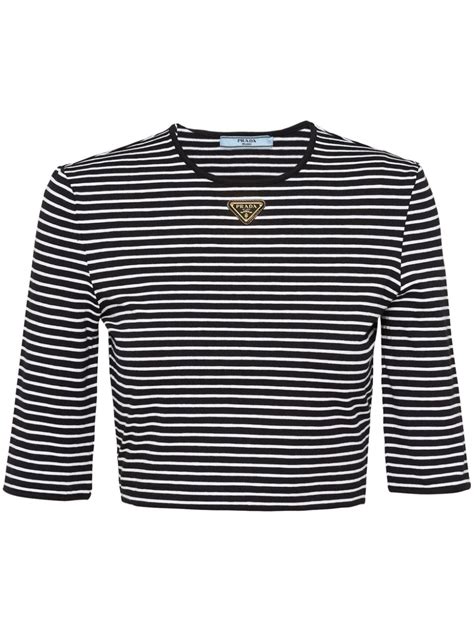 prada stripe top|Prada Striped Jersey Top .